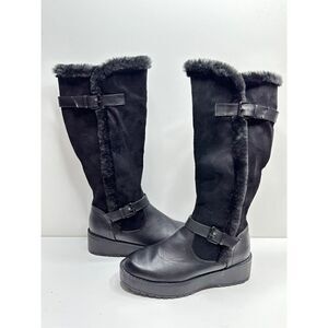 Wanted Faux Leather Fur Lined Winter Black Boots Size 7 New